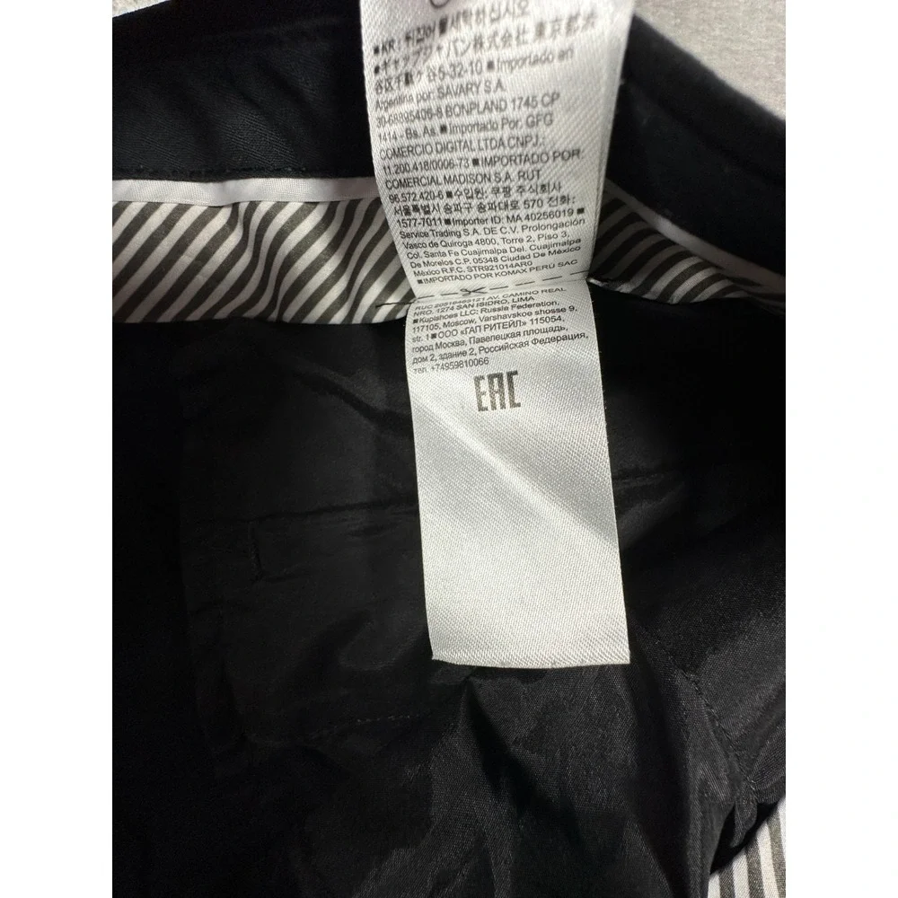 Banana Republic Avery Trouser Pants Womens Size 10P Black Stretch Wool Slacks